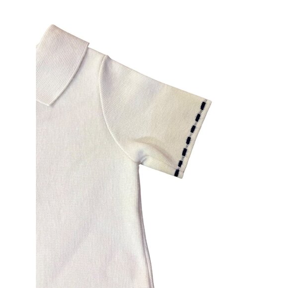 Vintage Knitis Simo Little Girls Knit Dress Size 4 Cream Blue Pleated Used - Picture 14 of 15